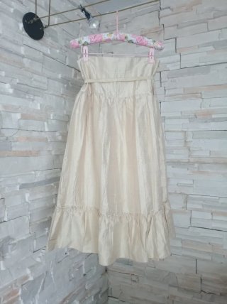 Falda Zara Seda amarillo suave dorado T.38