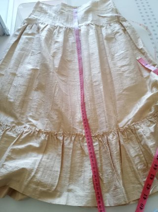 Falda Zara Seda amarillo suave dorado T.38