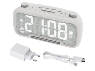 Radio Reloj Despertador Digital Gris