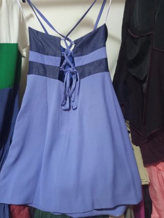 Vestido y chaqueta azul/morado