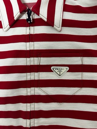 Prada Striped Denim Cropped Jacket