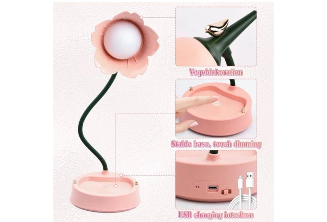 Lâmpada de Escritório Flor LED USB