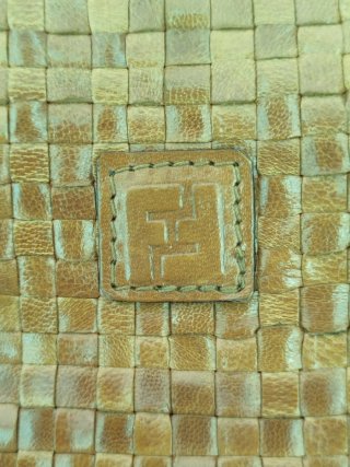 Borsa Fendi Vintage in Pelle Intrecciata Marrone