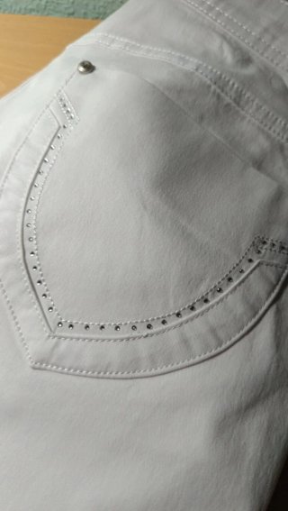Pantalón largo blanco mujer