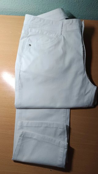 Pantalón largo blanco mujer