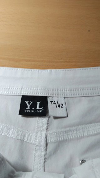 Pantalón largo blanco mujer