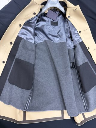 Prada Rubberized Coat Beige