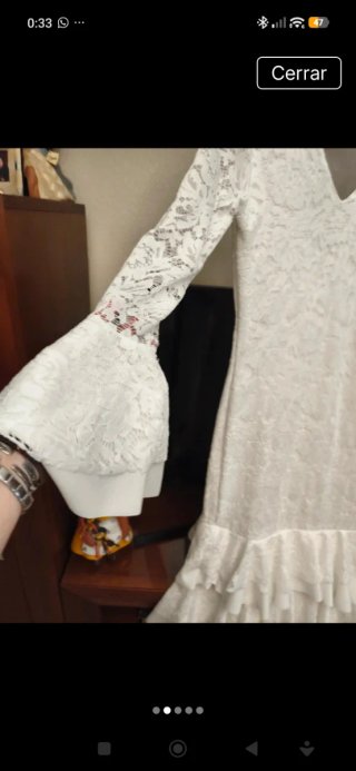 Traje Flamenca / Novia Encaje Blanco Talla Única