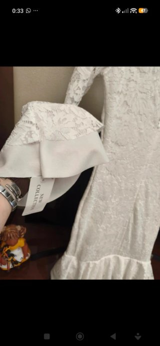 Traje Flamenca / Novia Encaje Blanco Talla Única