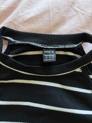 top de rayas blancas y negras shein