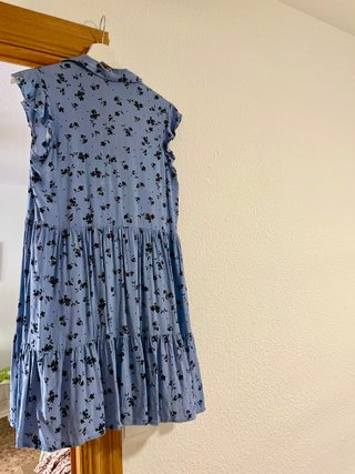 Vestido azul corto estampado floral