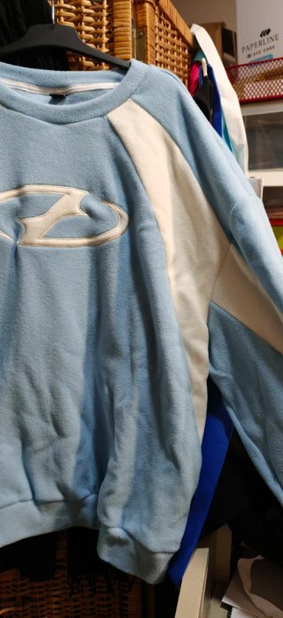 Sudadera Shein Axepeak Logo Blanco Azul
