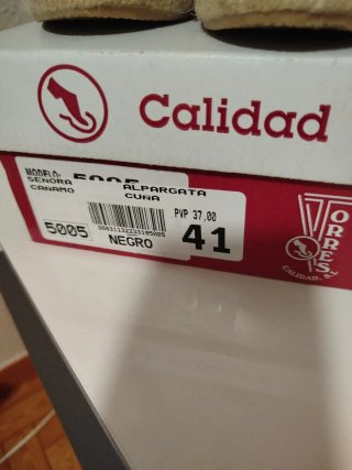 Alpargatas cuña negras Calidad Talla 41