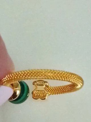 Anillo Tous Oro y Piedra Verde