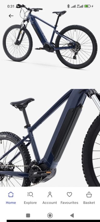 Bicicleta eléctrica montaña azul