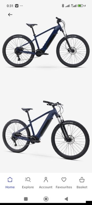 Bicicleta eléctrica montaña azul
