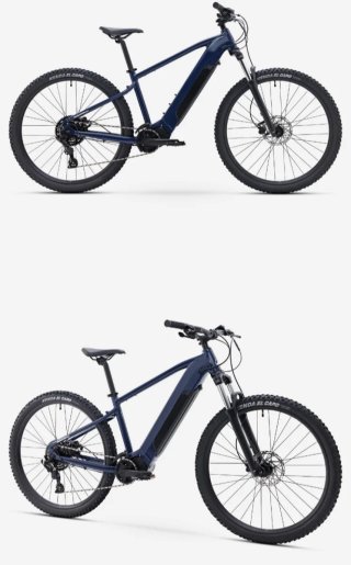 Bicicleta eléctrica montaña azul