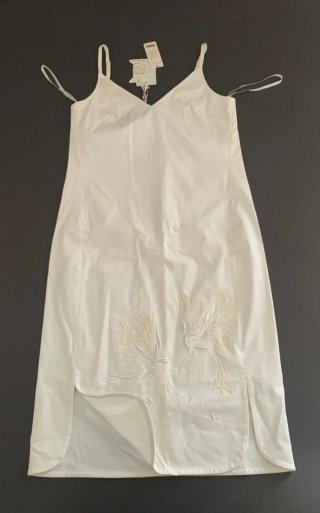 Abito Ted Baker Bianco Ricamato con Spalline