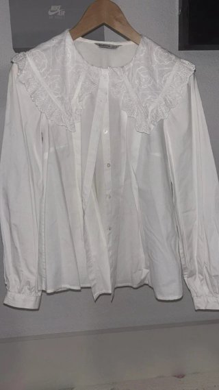 Camisa Stradivarius Blanca Mujer Talla M