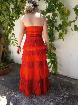 Vestido de fiesta rojo largo