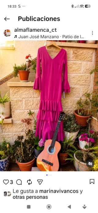 Traje Flamenca Rosa Volantes