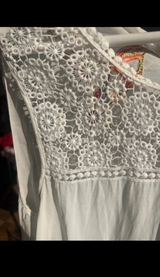 Blusa Desigual XXL Bordada Pájaros