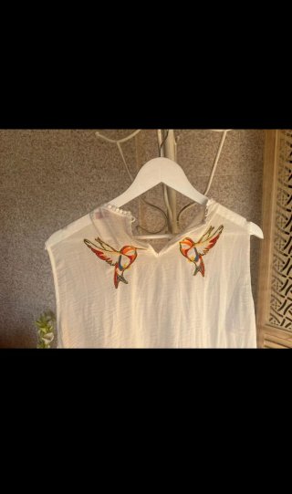 Blusa Desigual XXL Bordada Pájaros