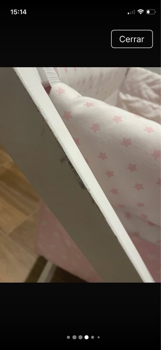 Mini cuna con estampado de lunares rosas