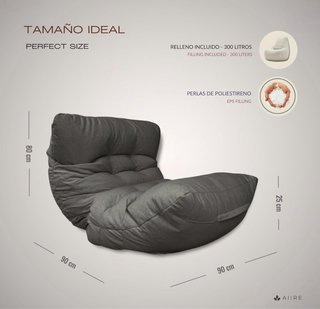 Puff grande terciopelo negro marca Aiire