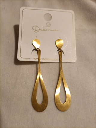 Pendientes largos metal dorado Dekorazón