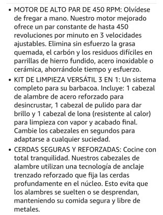 Cepillo Eléctrico Barbacoa Negro/Gris