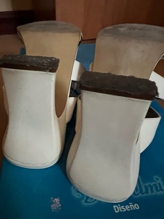 Sandalias Mujer Blancas Tacón Medio