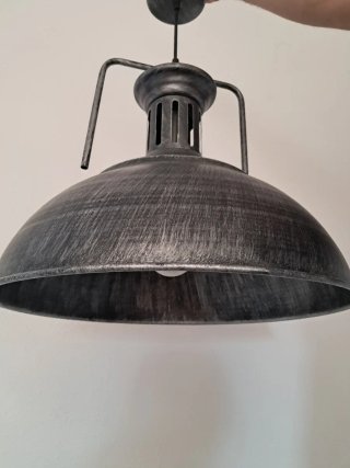 Lámpara colgante metal negra/gris