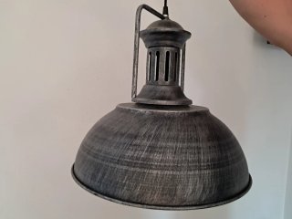 Lámpara colgante metal negra/gris