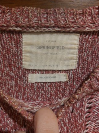 Jersey punto Springfield rosa y blanco