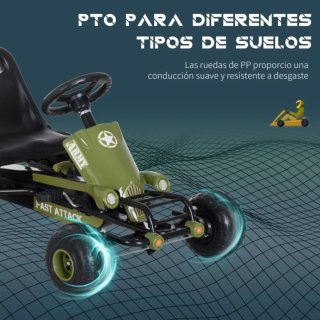 Go Kart de Pedales Racing para Niños 3-6 Años