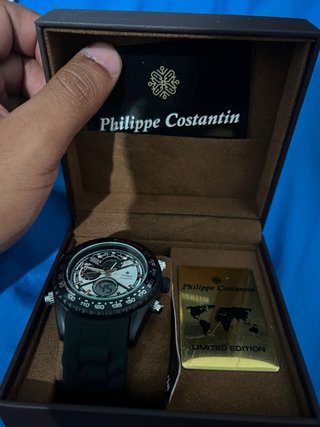 Reloj Philippe Costantin Negro y Plateado