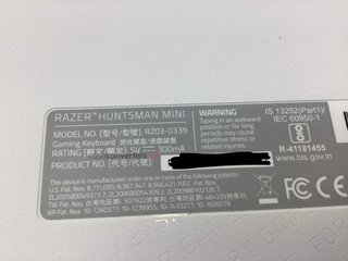 teclado alfanumerico razer huntsman mini mercury