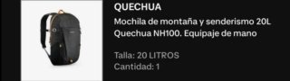 Mochila Quechua NH100 20L Negra