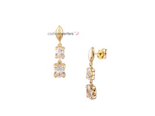 pendientes oro 18k con piedra con circonita