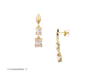 pendientes oro 18k con piedra con circonita
