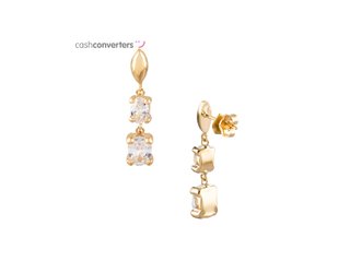 pendientes oro 18k con piedra con circonita