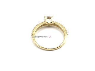 anillo oro 18k con piedra con circonita