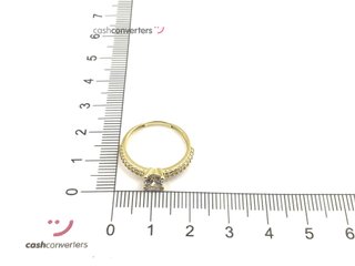anillo oro 18k con piedra con circonita