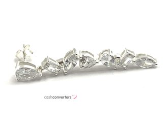 pendientes plata 925mm con piedra con circonita