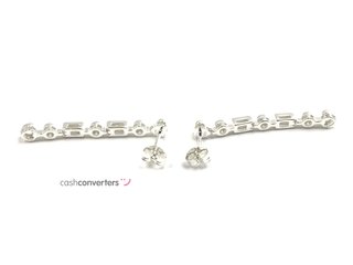 pendientes plata 925mm con piedra con circonita