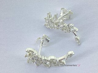 pendientes plata 925mm con piedra con circonita