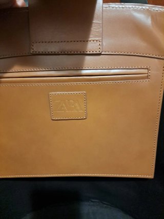 Zara.Capazo Piel Marrón XXL