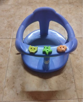 Asiento de baño para bebé azul