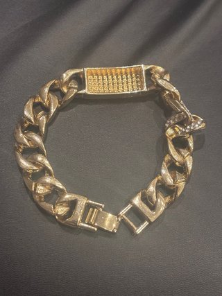 Pulsera Cubana con Cristales Dorada